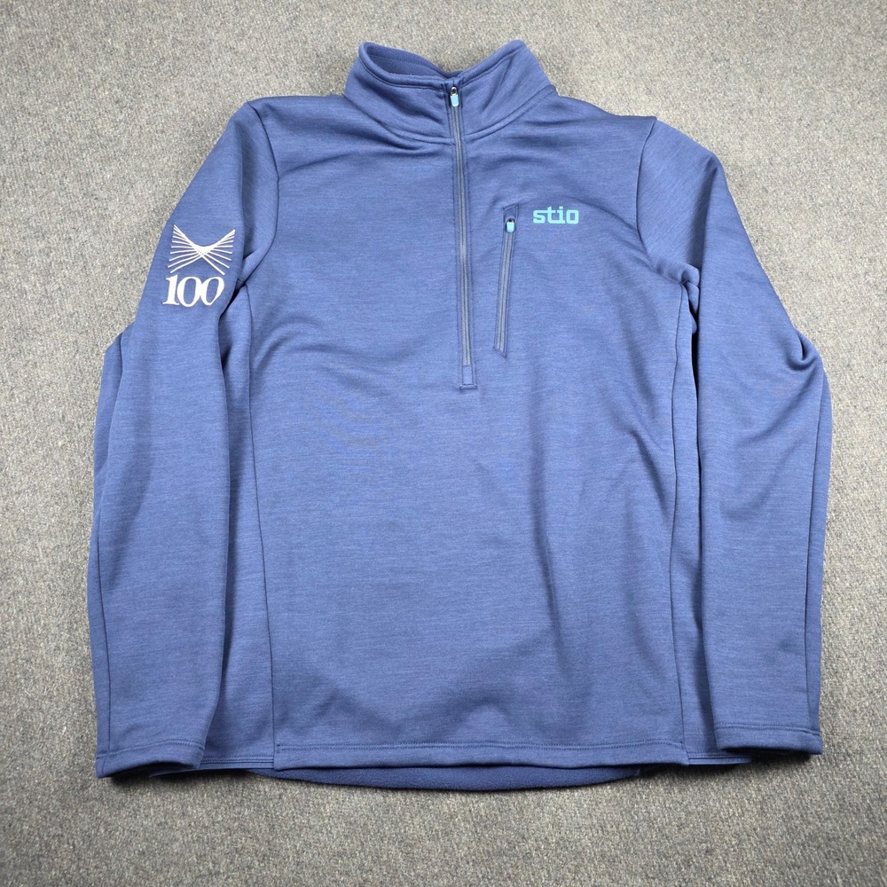 Stio Sweetwater Fleece Quarter Zip Pullover Mens Medium Blue Polartec Heathered‎